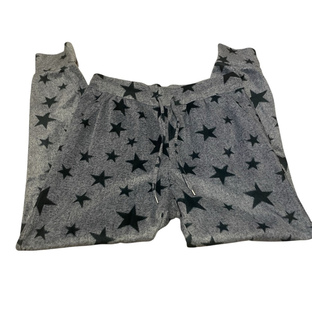 32 Degrees Heat Blue Star-Print Womens Pajama Lounge Fuzzy Pants EUC